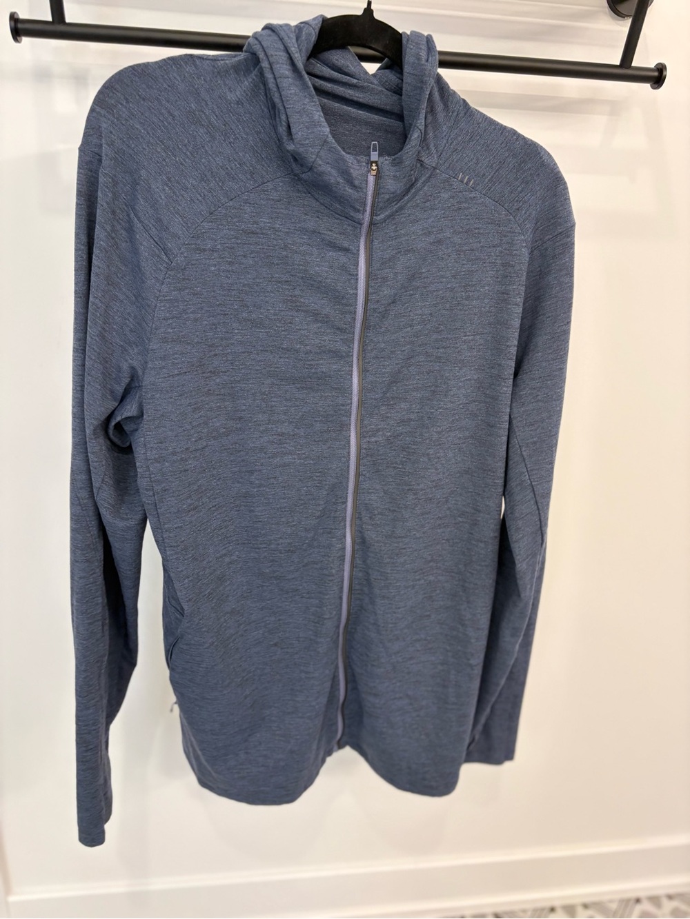 lululemon athletica Men's Heathered Slate Blue Full-Zip Hoodie